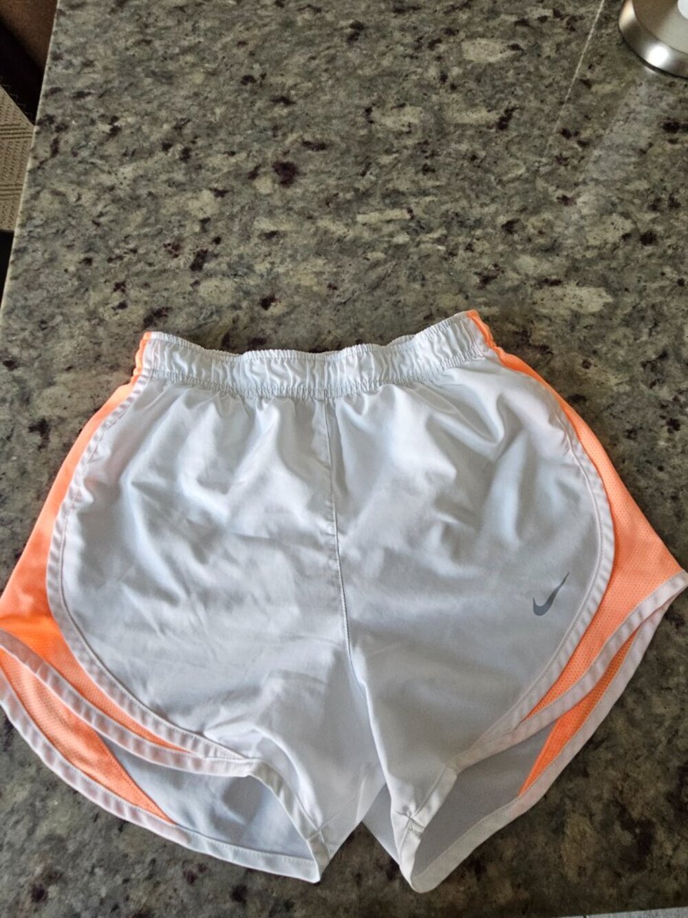 Nike Tempo Dry-FIT Running Shorts White Orange Size XS Like New